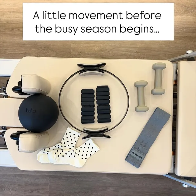 Pilates props and a reformer, a little movement before the busy season begins