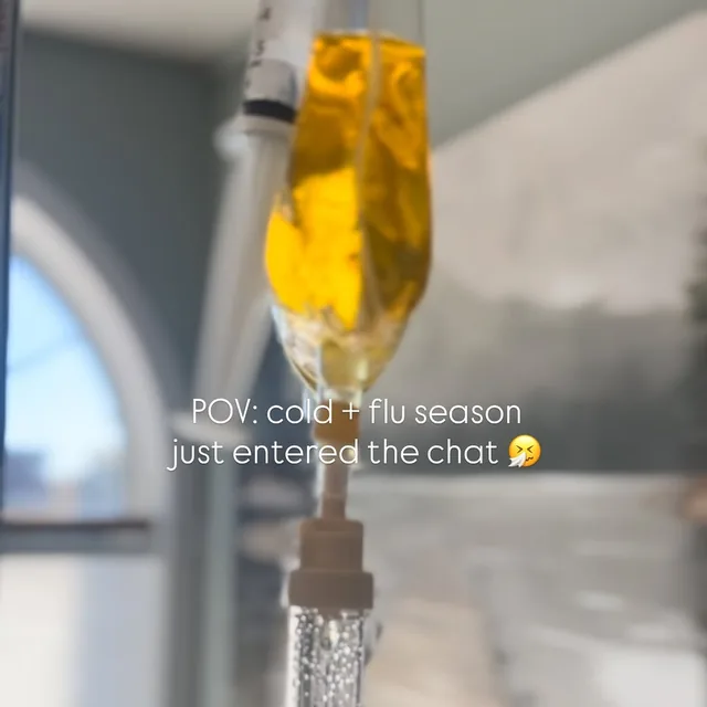 IV therapy drip bag in the All Well Life IV Lounge